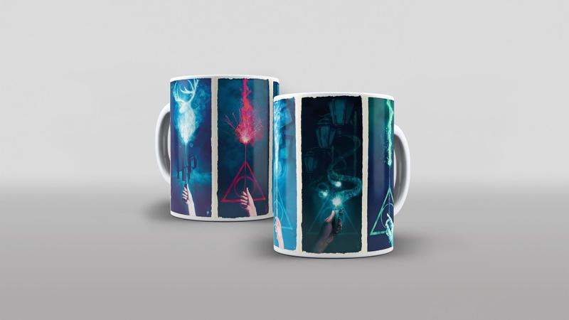 Imagem de Caneca Cerâmica de Harry Potter Casas de Hogwarts 325ml Magias