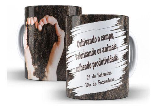 Imagem de Caneca Cerâmica Dia Fazendeiro Cultivando Campo Animais 2133