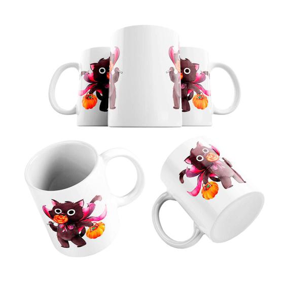 Imagem de Caneca Cerâmica Gatinho Halloween Gato Dia Das Bruxas