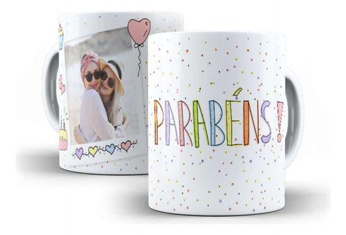 Imagem de Caneca Cerâmica Parabéns Foto Personalizada Colorida 5235