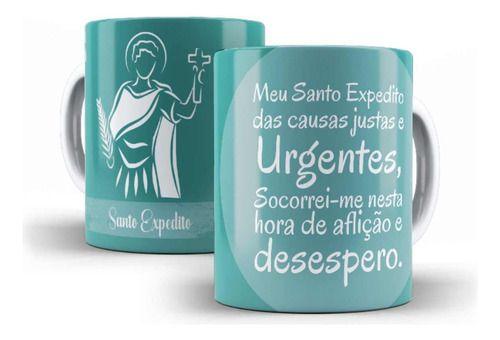 Imagem de Caneca Cerâmica Santo Expedito Frase Presente Fé 2089