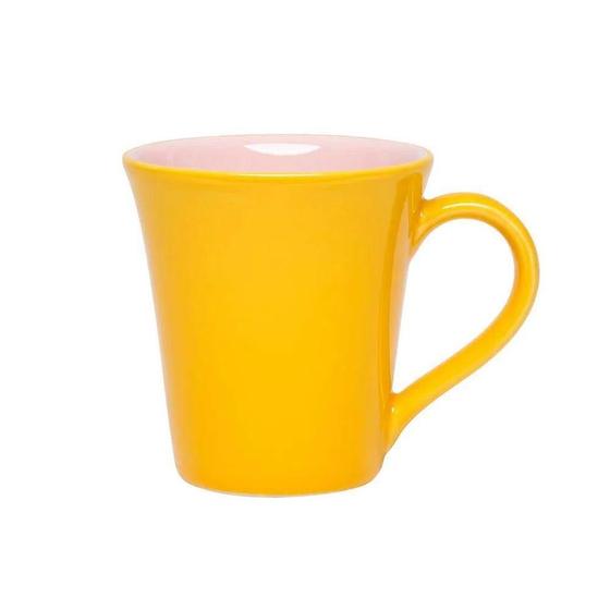 Imagem de Caneca Cerâmica Tulipa 330ml Amarelo e Rosa 0776 - Oxford