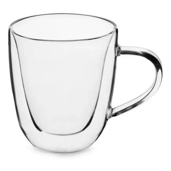Caneca Chá Café Copo Vidro De Parede Dupla Alça Borosilicato Menor preço em Caneca Chá Café Copo Vidro De Parede Dupla Alça Borosilicato