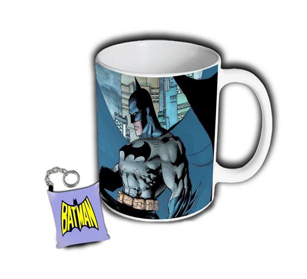 Imagem de Caneca + Chaveiro Batman Bruce Wayne Super Heroi Comics DC
