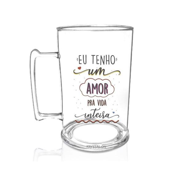 Imagem de Caneca Chopp Acrílico Eu Tenho Um Amor - Dia Dos Namorados