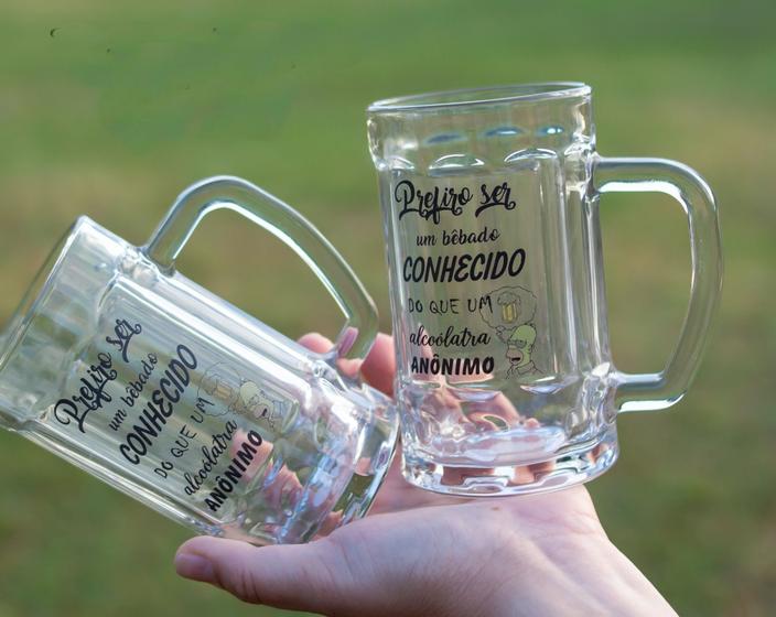 Caneca Chopp Cerveja Vidro Personalizado