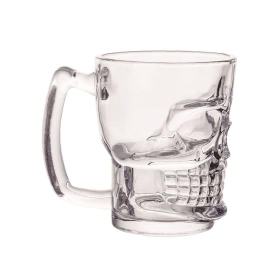 Imagem de Caneca chopp de vidro caveira clear 365ml home class