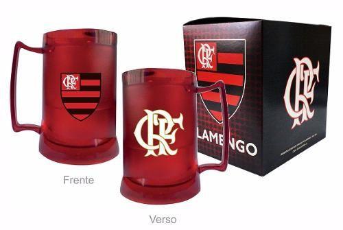 Imagem de Caneca Chopp Gel Toda Vermelha Escudo E Crf - Flamengo