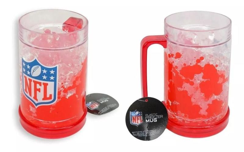 Imagem de Caneca Chopp Nfl Vermelha Gel Congelante Térmico 490Ml