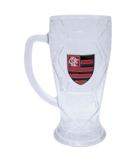 Imagem de Caneca Chopp Vidro Bola Futebol 630ml Mengão Flamengo