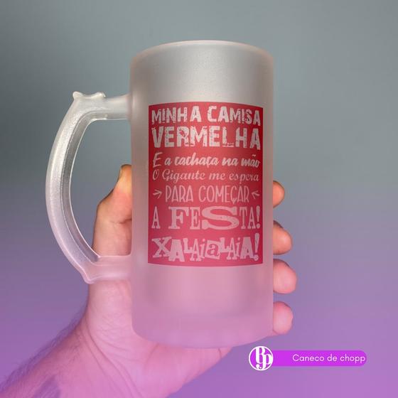 Imagem de Caneca Chopp Vidro Jateado INTER Minha camisa Vermelha