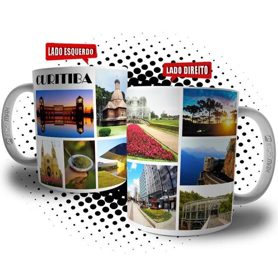 Imagem de Caneca Cidade de Curitiba - Xícara Lembrança Souvenir de Viagem para o Paraná Pontos Turísticos