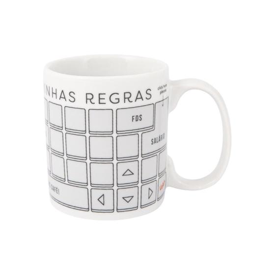 Imagem de Caneca Cilíndrica - The Boss Branca 300 ML Estampa Teclado