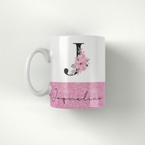 Imagem de Caneca com base de glitter nome Jaqueline