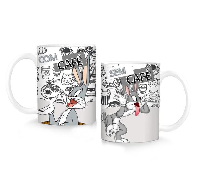 Imagem de caneca com cafe sem cafe perna longa personalizada 325ml porcelana