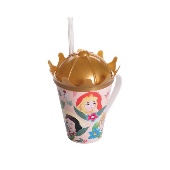 Imagem de Caneca Com Canudo e Tampa Coroa Princesas 360 ml 13512 Plasutil