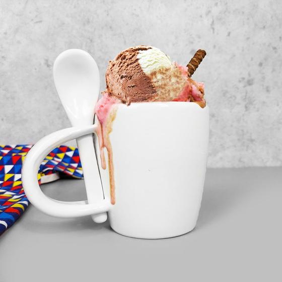 Imagem de Caneca Com Colher 300 ml Branca