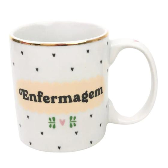 Imagem de Caneca Com Fio De Ouro Enfermagem 300ml