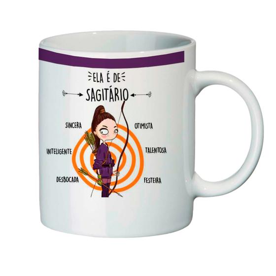 Imagem de Caneca com ilustrações do signo de sagitário