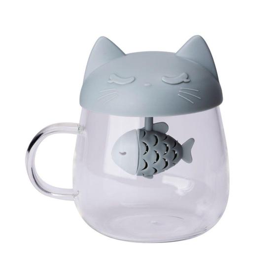 Imagem de Caneca Com Infusor Gato e Peixe - Imaginarium