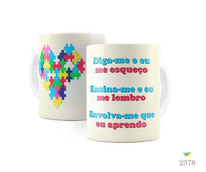 Imagem de Caneca com tema Autismo, Diga-me e eu me esqueço...rosa