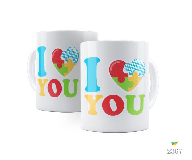 Imagem de Caneca com tema Autismo, I love you