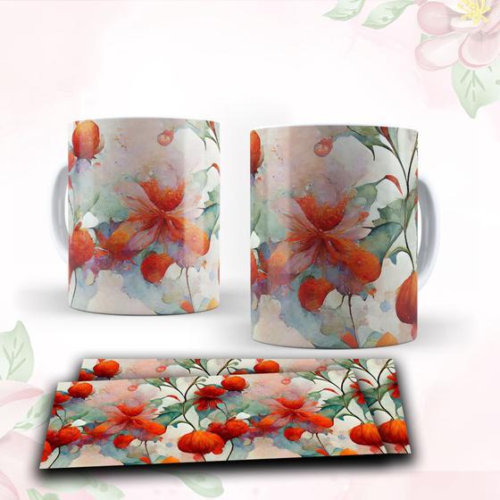 Imagem de Caneca com tema floral