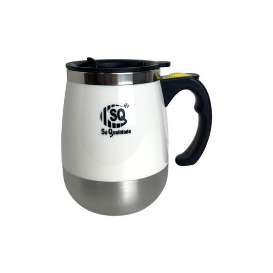 Imagem de Caneca Copo Mixer Isotérmica Dupla Parede Com Tampa 400mL