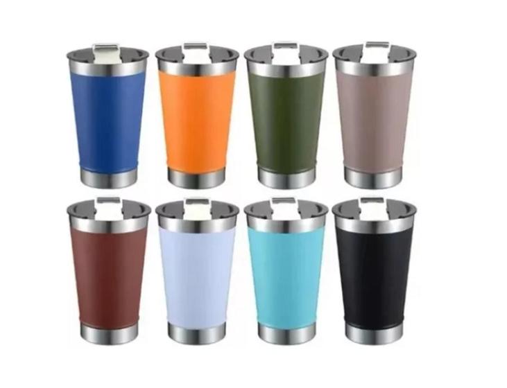 Imagem de Caneca Copo Térmico Inox Cerveja 510 Ml Com Tampa E Abridor