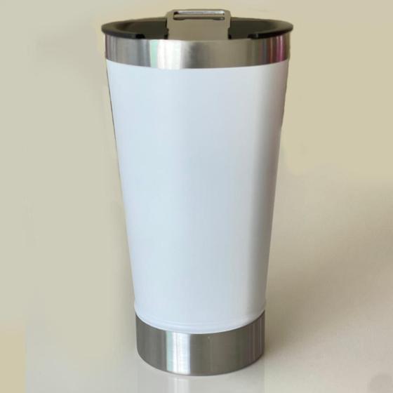 Imagem de Caneca Copo Térmico Inox Cerveja 550 Ml Com Tampa E Abridor