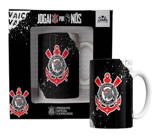 Imagem de Caneca Corinthians Meu Coracão Preto E Branco Timão