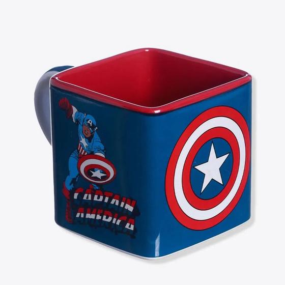 Imagem de Caneca Cubo Capitão America Marvel Zona Criativa Cerâmica