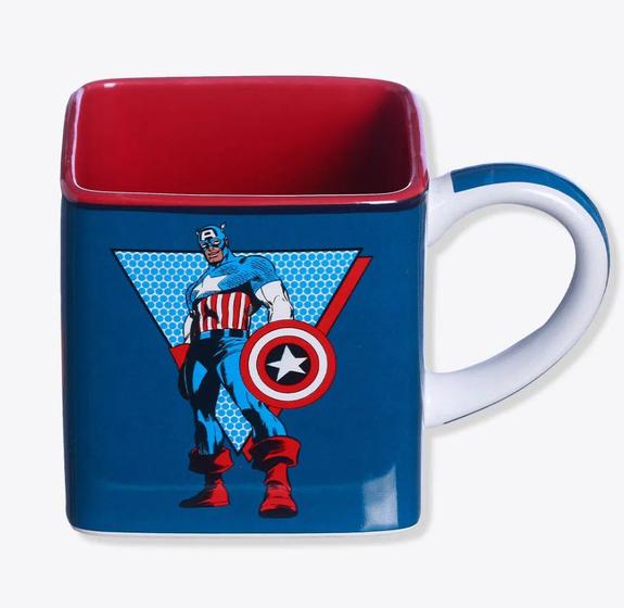 Imagem de Caneca Cubo em Cerâmica Marvel Capitão América 300ml - Zona Criativa