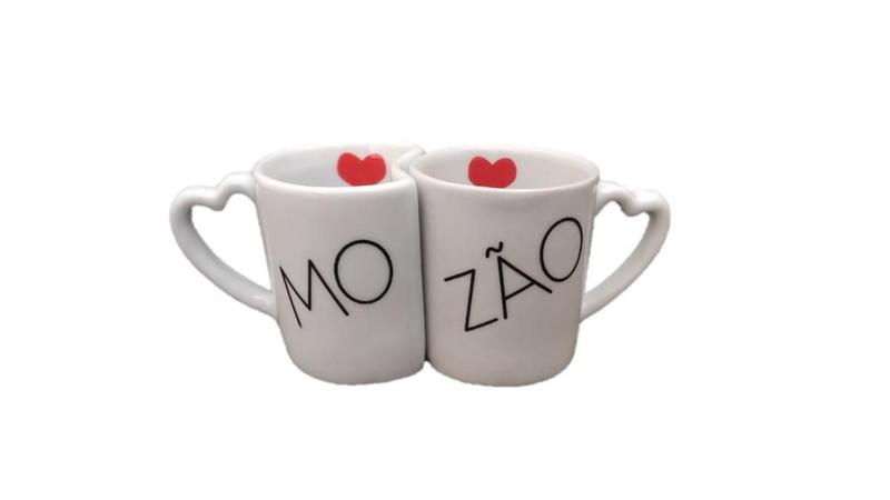 Imagem de Caneca De Café Com 2 Peças Frase Mozão De Porcelana