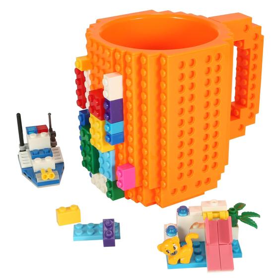 Imagem de Caneca de café Lumsburry Build-on Brick Funny DIY 350 ml (laranja)