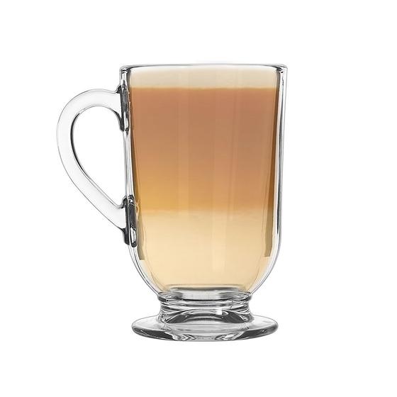 Imagem de Caneca de Cappuccino Vidro Berlim Taça Café Transparente 325ml Em Casa Tem