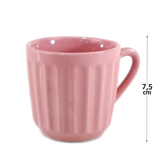 Imagem de Caneca de Cerâmica 150ml Canelada Rosa