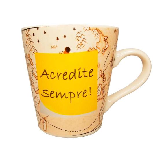 Imagem de Caneca de Cerâmica 270Ml Mapa Acredíte Sempre- MUNDIART