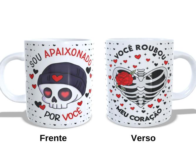 Imagem de Caneca de Cerâmica - Caveira apaixonado - Sou apaixonada por você