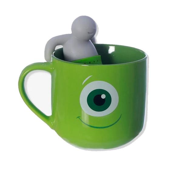 Imagem de Caneca de Cerâmica com infusor de chá Mike Wazowski Monstros SA - 350ml - 1 unidade - Zona Criativa - Rizzo