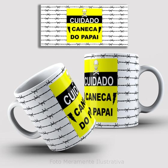 Imagem de Caneca de Cerâmica Dia dos Pais "Cuidado caneca do Papai"