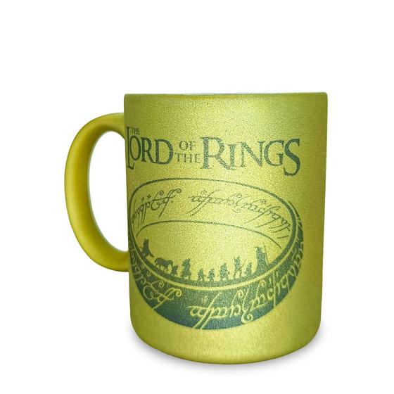 Imagem de Caneca de ceramica glitter dourada the lord of the rings