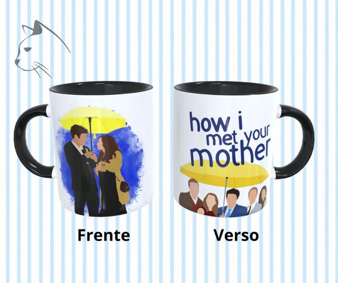 Imagem de Caneca de Ceramica Interior e Alça preta - Ted e Tracy How I Met Your Mother