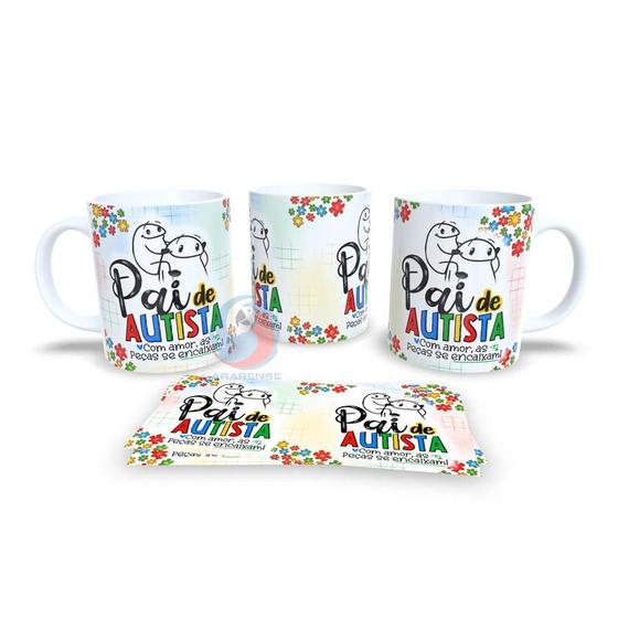 Imagem de Caneca de Cerâmica Personalizada Pai de Autista Autismo - Modelo 785251