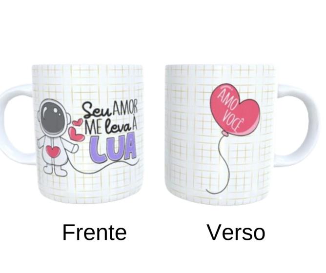 Imagem de Caneca de Ceramica - Seu amor me leva à lua! Amo você!