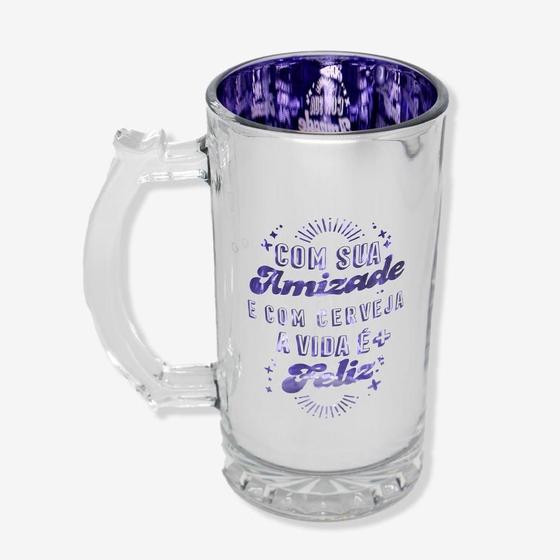 Imagem de Caneca de chop 450ml eletrostatica com sua amizade