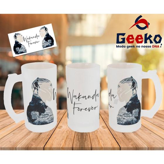 Imagem de Caneca de Chopp Black Panther Wakanda Forever Pantera Negra Geeko