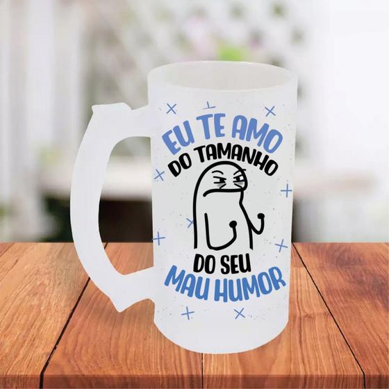 Imagem de Caneca De Chopp Jateada Dia Dos Pais Flork Meme Bento Cake Te Amo Do Tamanho Do Seu Mau Humor