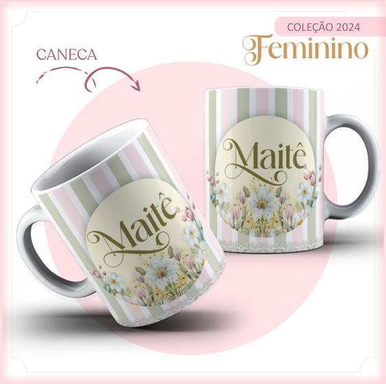 Imagem de Caneca de louça personalizada flor