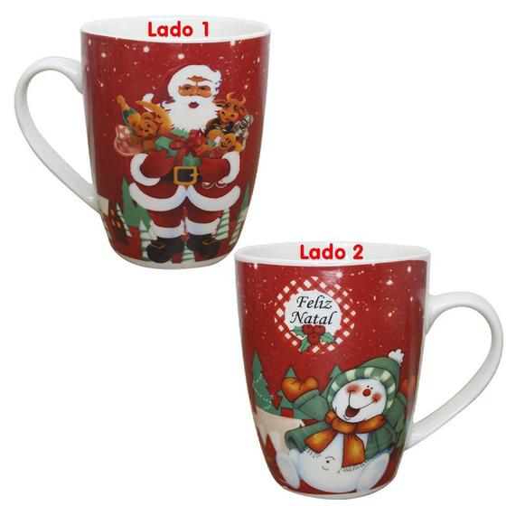 Imagem de Caneca De Natal Estampada Papai Noel 350Ml Cerâmica